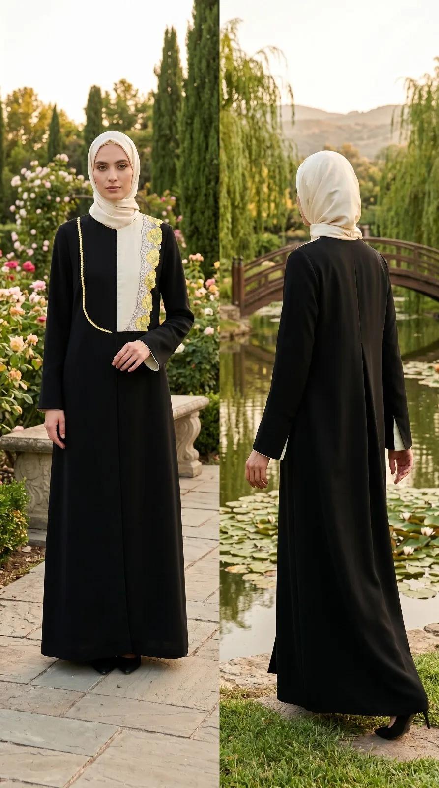 Lace Applique Abaya
